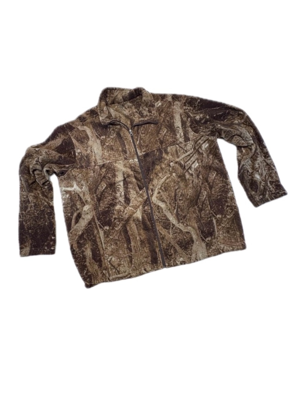 Reel Legends Camo Fleece Full Zip Jacket XXL Real Tree Hunting Fishing Outdoor